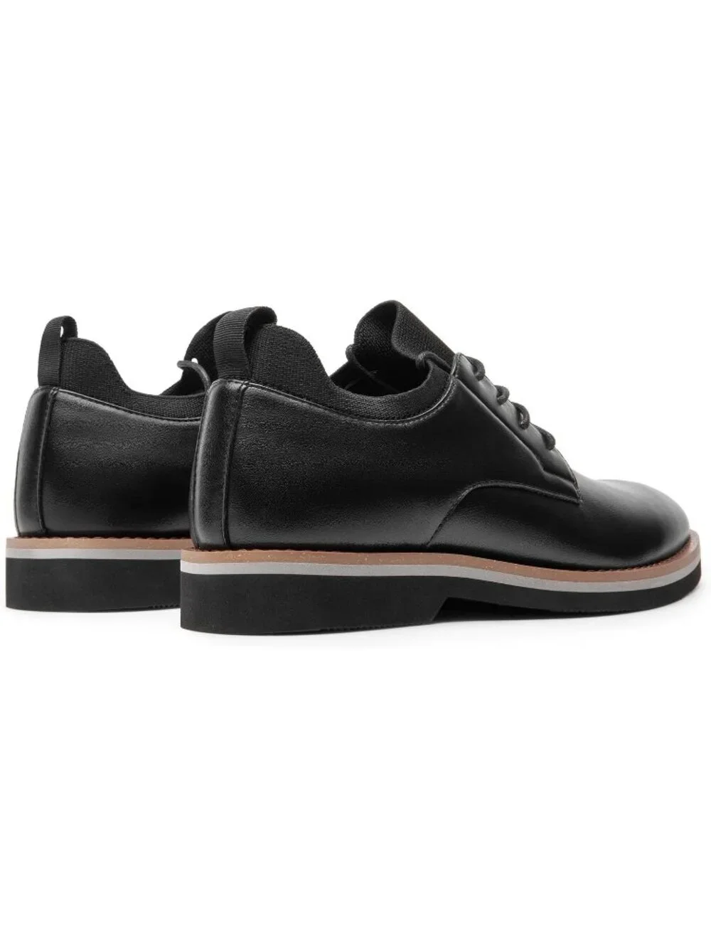 Men's Black Comfortable Lace Up Faux Leather Lightweight Oxford Dress Shoes